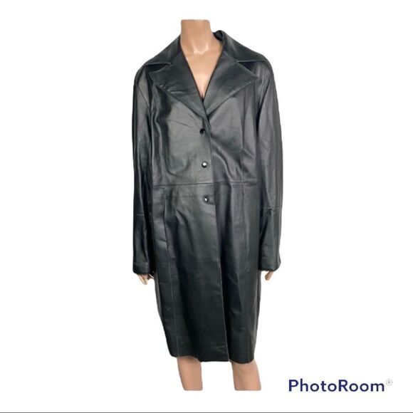 Venezia Jeans Black Genuine Leather Jacket 18/20 - Picture 1 of 7